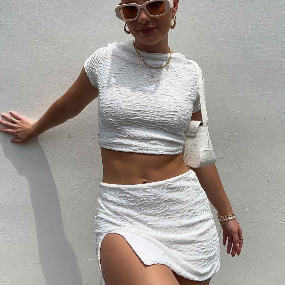 Princess Polly Kian Mini Skirt Set - White - Size US 8 - Picture 6 of 8